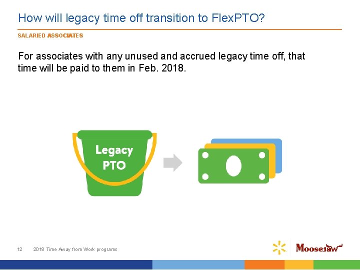 How will legacy time off transition to Flex. PTO? SALARIED ASSOCIATES For associates with