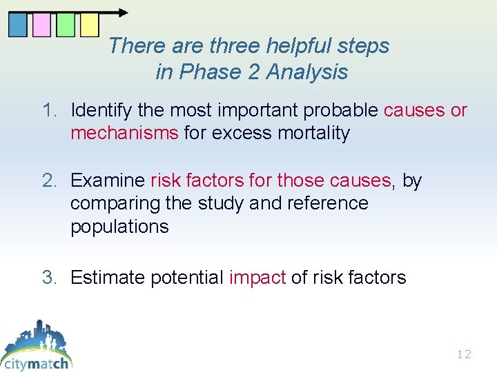 There are three helpful steps in Phase 2 Analysis 1. Identify the most important