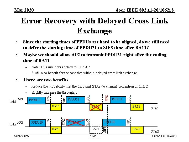 doc. : IEEE 802. 11 -20/1062 r 3 Mar 2020 Error Recovery with Delayed