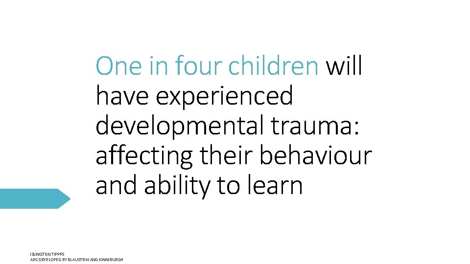 One in four children will have experienced developmental trauma: affecting their behaviour and ability