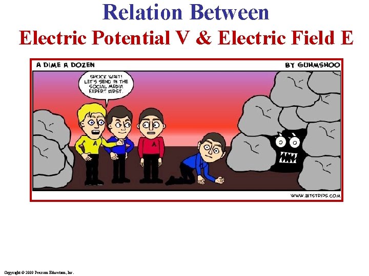 Relation Between Electric Potential V & Electric Field E Copyright © 2009 Pearson Education,