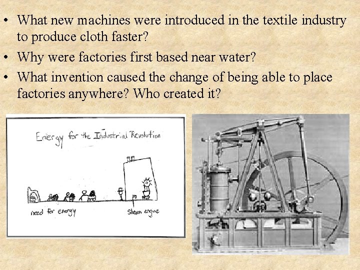  • What new machines were introduced in the textile industry to produce cloth