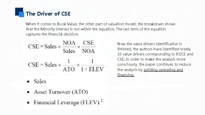 The Driver of CSE When it comes to Book Value, the other part of