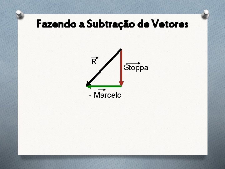 Fazendo a Subtração de Vetores R - Marcelo Stoppa 