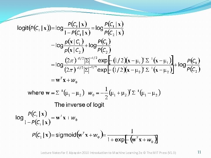 Lecture Notes for E Alpaydın 2010 Introduction to Machine Learning 2 e © The