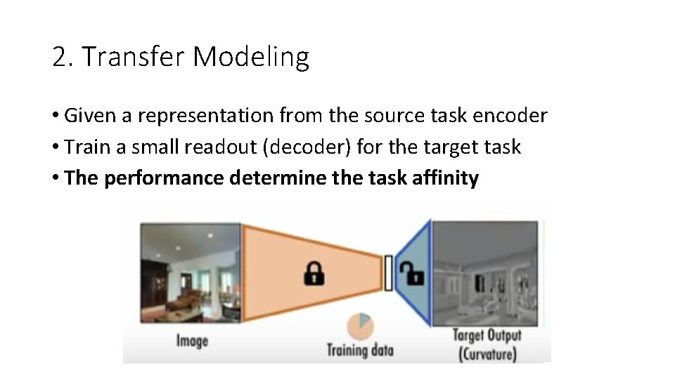 2. Transfer Modeling • Given a representation from the source task encoder • Train