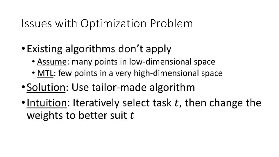 Issues with Optimization Problem 