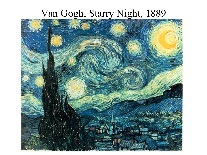 Van Gogh, Starry Night, 1889 Van Gogh, Starry Night, 1889