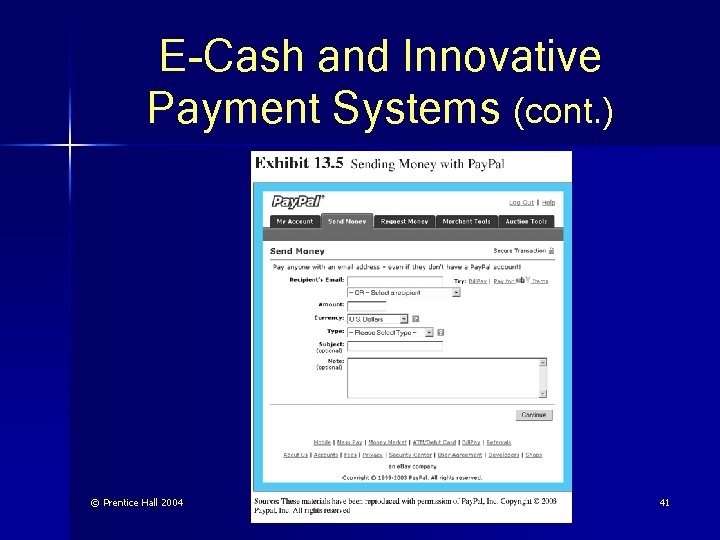 E-Cash and Innovative Payment Systems (cont. ) © Prentice Hall 2004 41 