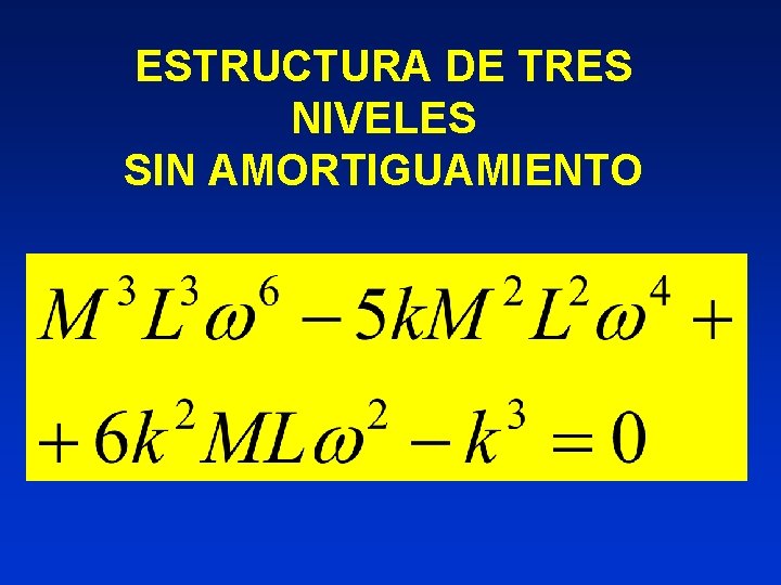 ESTRUCTURA DE TRES NIVELES SIN AMORTIGUAMIENTO 