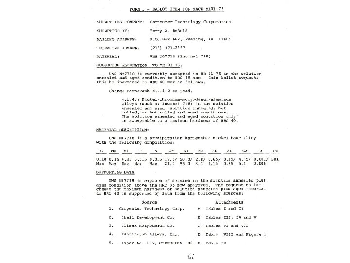 API Standard 6 A 718 Inclusion of Additional