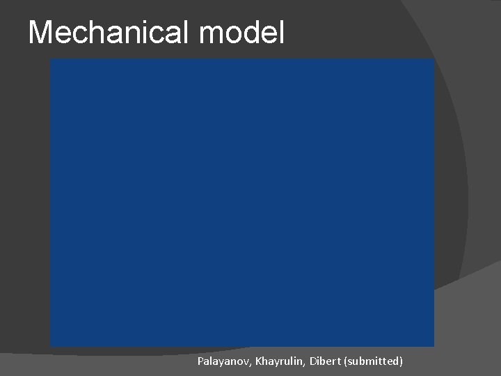 Mechanical model Palayanov, Khayrulin, Dibert (submitted) Mechanical model Palayanov, Khayrulin, Dibert (submitted)