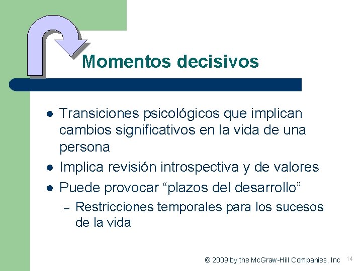 Momentos decisivos l l l Transiciones psicológicos que implican cambios significativos en la vida Momentos decisivos l l l Transiciones psicológicos que implican cambios significativos en la vida