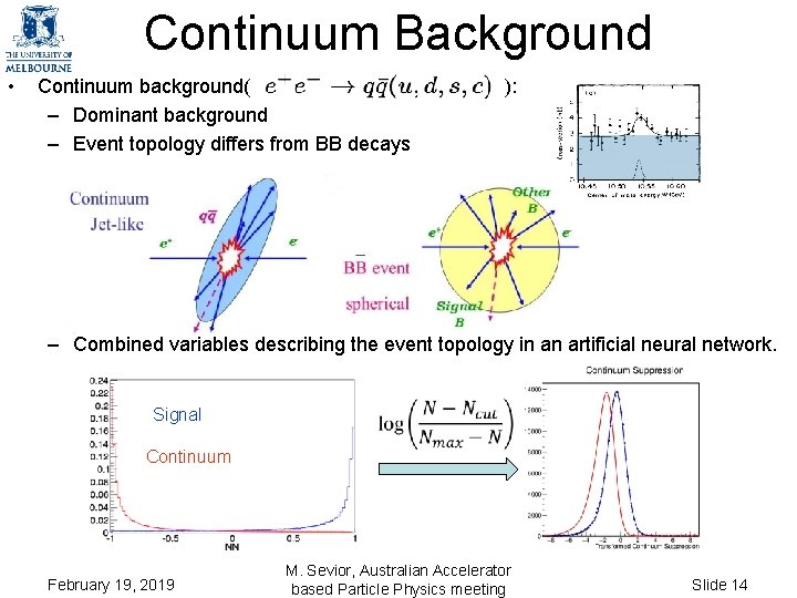 Continuum Background • Continuum background( ): – Dominant background – Event topology differs from Continuum Background • Continuum background( ): – Dominant background – Event topology differs from