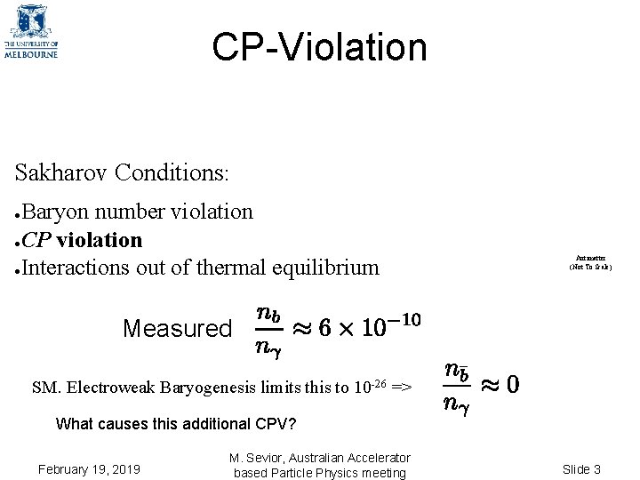 CP-Violation Sakharov Conditions: Baryon number violation ●CP violation ●Interactions out of thermal equilibrium ● CP-Violation Sakharov Conditions: Baryon number violation ●CP violation ●Interactions out of thermal equilibrium ●