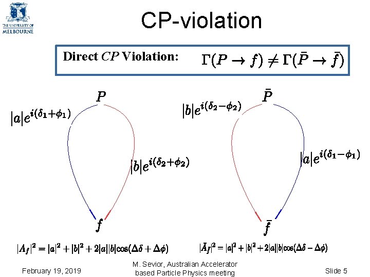 CP-violation Direct CP Violation: February 19, 2019 M. Sevior, Australian Accelerator based Particle Physics CP-violation Direct CP Violation: February 19, 2019 M. Sevior, Australian Accelerator based Particle Physics