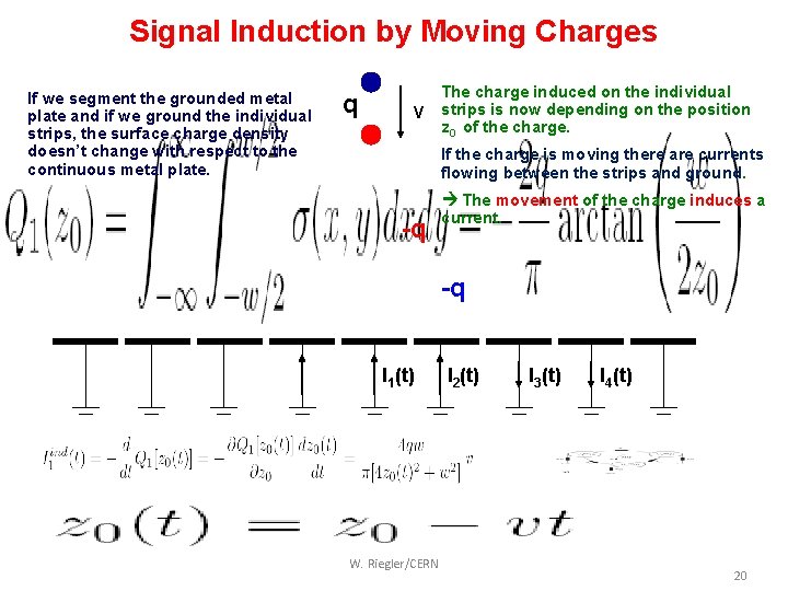 Signal Induction by Moving Charges If we segment the grounded metal plate and if
