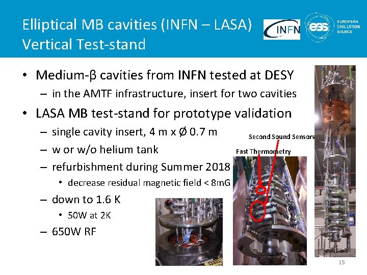 Elliptical MB cavities (INFN – LASA) Vertical Test-stand • Medium-β cavities from INFN tested