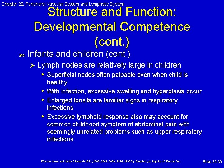 Chapter 20: Peripheral Vascular System and Lymphatic System Structure and Function: Developmental Competence (cont.