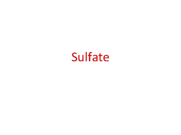 Sulfate 