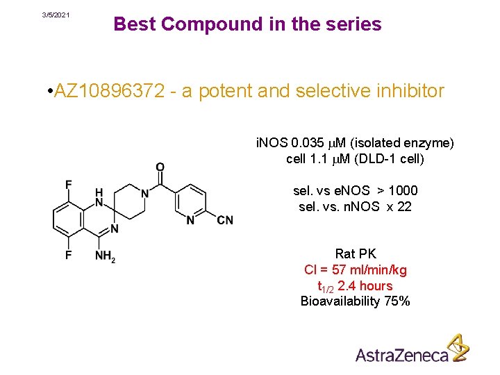 352021 Advanced Medicinal Chemistry Lecture 10 Case History