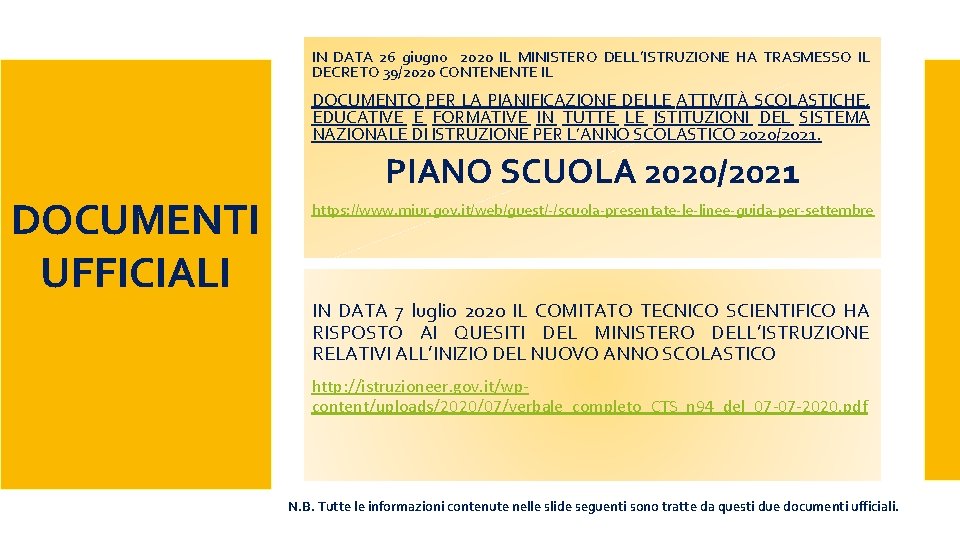 IN DATA 26 giugno 2020 IL MINISTERO DELL’ISTRUZIONE HA TRASMESSO IL DECRETO 39/2020 CONTENENTE IN DATA 26 giugno 2020 IL MINISTERO DELL’ISTRUZIONE HA TRASMESSO IL DECRETO 39/2020 CONTENENTE