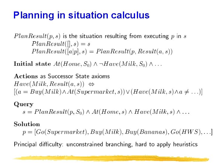 Planning in situation calculus 