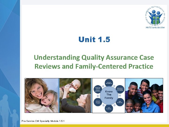 Unit 1. 5 Understanding Quality Assurance Case Reviews and Family-Centered Practice Pre-Service CM Specialty Unit 1. 5 Understanding Quality Assurance Case Reviews and Family-Centered Practice Pre-Service CM Specialty