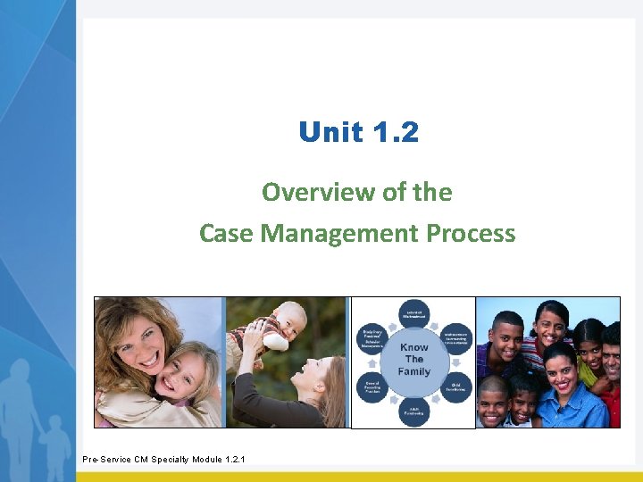 Unit 1. 2 Overview of the Case Management Process Pre-Service CM Specialty Module 1. Unit 1. 2 Overview of the Case Management Process Pre-Service CM Specialty Module 1.