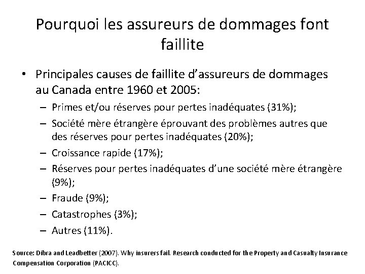 Pourquoi les assureurs de dommages font faillite • Principales causes de faillite d’assureurs de