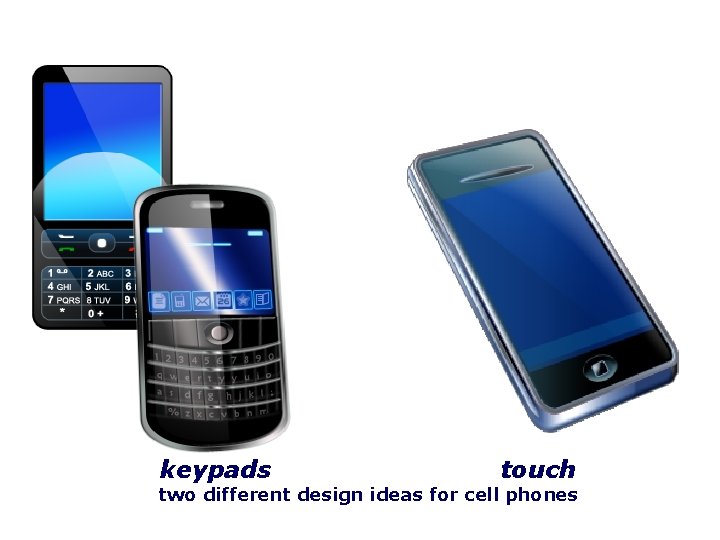 keypads touch two different design ideas for cell phones 