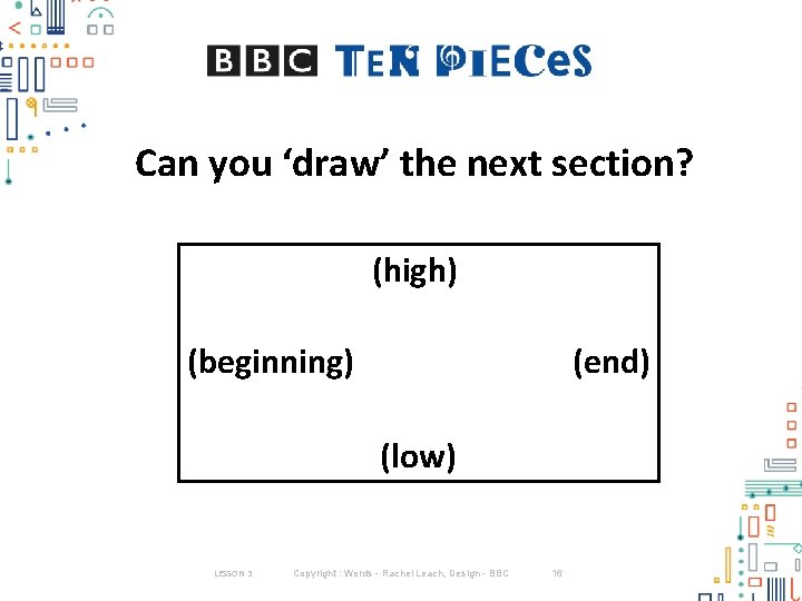 Can you ‘draw’ the next section? (high) (beginning) (low) (end) LESSON 3 Copyright : Can you ‘draw’ the next section? (high) (beginning) (low) (end) LESSON 3 Copyright :