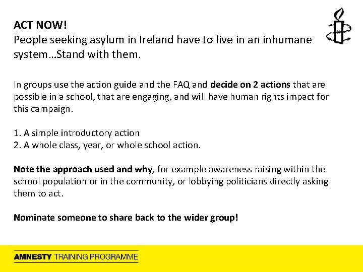 ACT NOW! People seeking asylum in Ireland have to live in an inhumane system…Stand