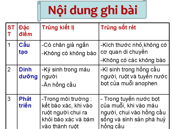 Nội dung ghi bài ST Đặc T điểm Trùng kiết lị 1 Cấu tạo