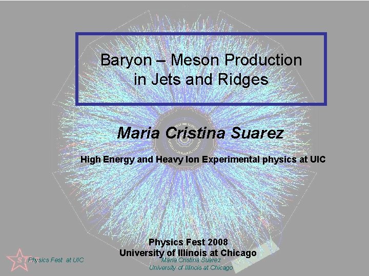Baryon – Meson Production in Jets and Ridges Maria Cristina Suarez High Energy and