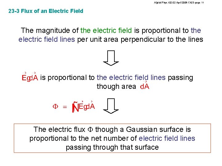 Aljalal-Phys. 102 -02 April 2006 -Ch 23 -page 11 23 -3 Flux of an