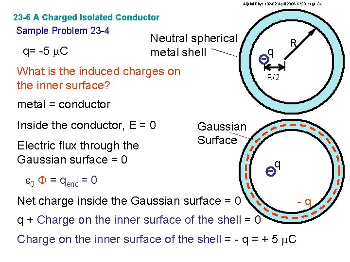 Aljalal-Phys. 102 -02 April 2006 -Ch 23 -page 34 23 -6 A Charged Isolated
