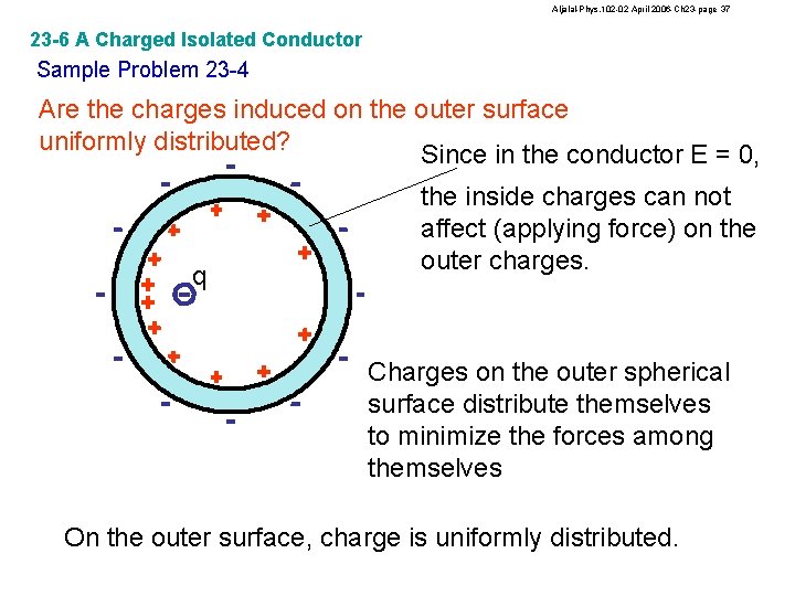 Aljalal-Phys. 102 -02 April 2006 -Ch 23 -page 37 23 -6 A Charged Isolated