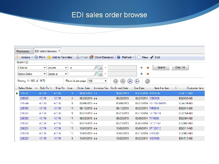 EDI sales order browse EDI sales order browse