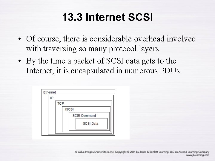 13. 3 Internet SCSI • Of course, there is considerable overhead involved with traversing