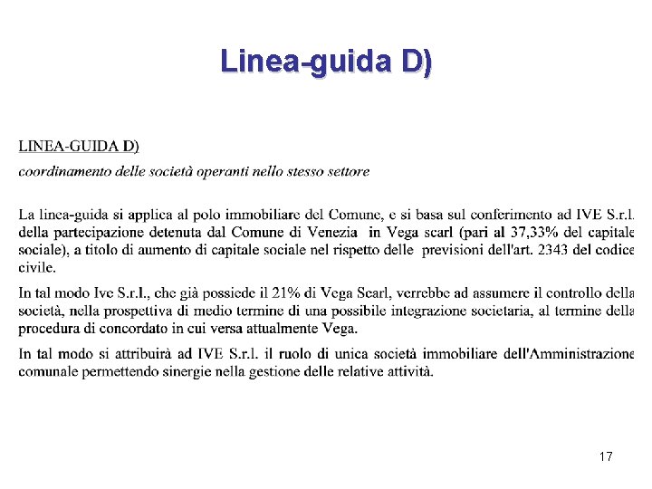 Linea-guida D) 17 