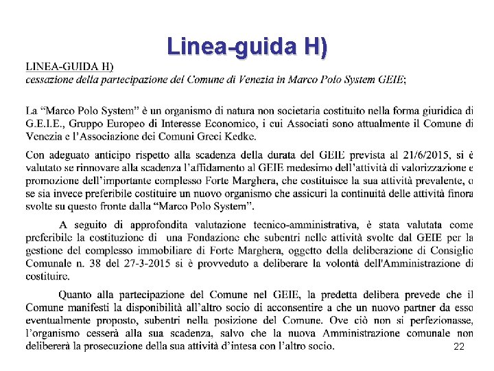 Linea-guida H) 22 