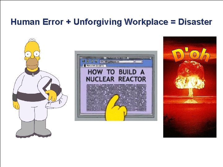 Human Error + Unforgiving Workplace = Disaster 