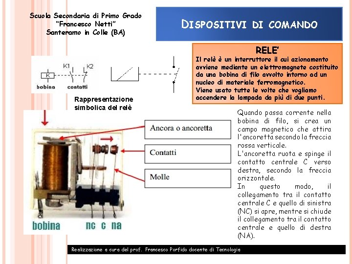 Scuola Secondaria di Primo Grado “Francesco Netti” Santeramo in Colle (BA) DISPOSITIVI DI COMANDO