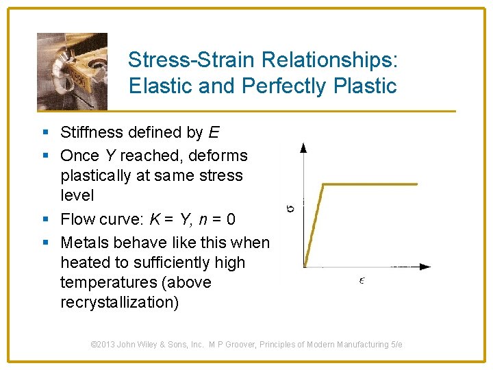 Stress-Strain Relationships: Elastic and Perfectly Plastic § Stiffness defined by E § Once Y