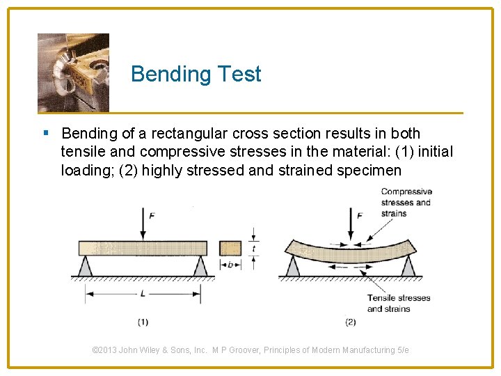 Bending Test § Bending of a rectangular cross section results in both tensile and