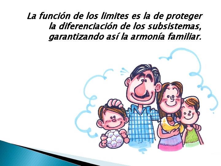 La función de los limites es la de proteger la diferenciación de los subsistemas,