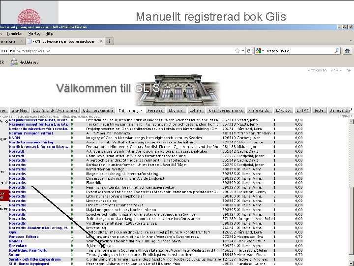 Manuellt registrerad bok Glis 