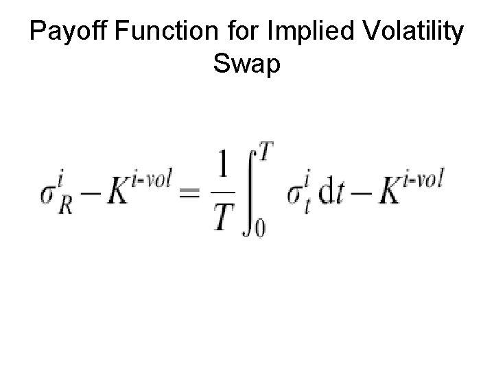 Payoff Function for Implied Volatility Swap 