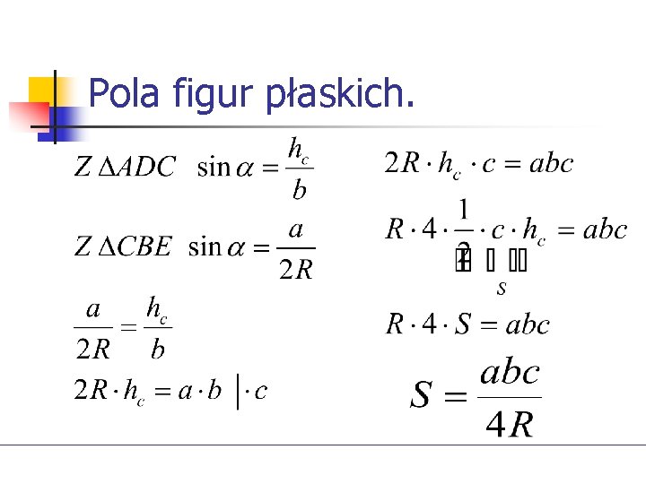 Pola figur płaskich. 